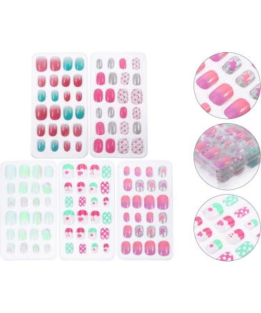 Minkissy Christmas Nails Kids Nail Stickers Christmas Fake Nails Candy Color Nail Tips Cartoon False Nail Tips Removeable Press On False Nails For Kids Nail Stickers Kids - Buy Online on GoSupps.com