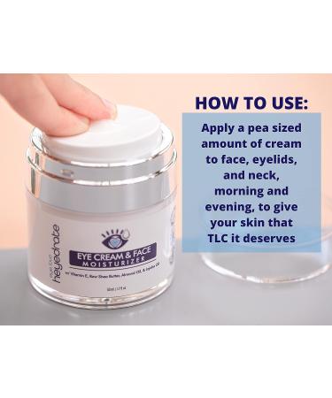 Organic Eye Cream and Face Moisturizer with Aloe Juice, Shea Butter, Almond Oil & Jojoba Oil | Nourishing Facial and Eyelid Treatment (1) - Buy Online on GoSupps.com