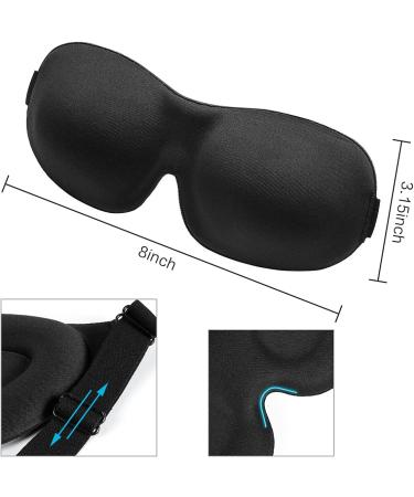 3D Contour Eye Mask for Men and Women | 100% Light Shielding, Soft & Breathable | Ideal for Shift Work, Sleep, Travel, Nap | Includes Earplugs - Black - Buy Online on GoSupps.com