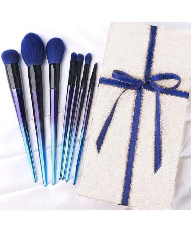 Blue Gradient Makeup Brush Set - Soft Eyeshadow Loose Powder Concealer & Foundation Brushes for Flawless Makeup Application - Buy Online on GoSupps.com