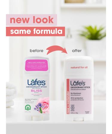Lafe's Natural Deodorant | 2.25oz Aluminum Free Natural Deodorant Stick for Women & Men | Paraben Free & Baking Soda Free with 24-Hour Protection (Rose & Coriander 2.25oz) - Buy Online on GoSupps.com