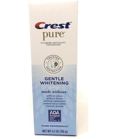 Crest Pure Gentle Whitening Toothpaste - 4.1 oz (Pack of 3) | Artificials Free, Pure Peppermint Flavor - Buy Online on GoSupps.com