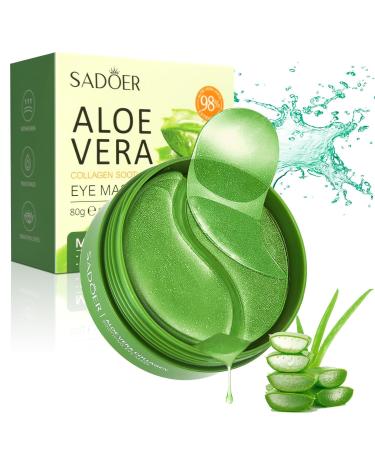 Aloe Vera Eye Mask- 60 PCS Aloe Vera Under Eye Patches-Under Eye Patches for Dark Circles Eye Puffiness & Dark Circles Treatment Reduces Wrinkles & Fine Lines Improves & Firms Eye Skin 2.82 Ounce (Pack of 1) Aloe Vera Eye Mask