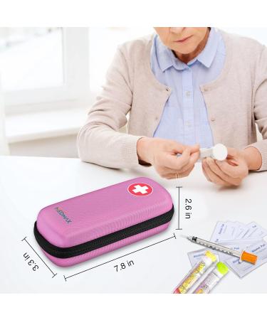 Medmax Epipen Medical Carrier Bag - Shockproof Organizer for Epipens Asthma Inhalers & Allergy Essentials | Portable Stylish & Durable - Pink M - Buy Online on GoSupps.com