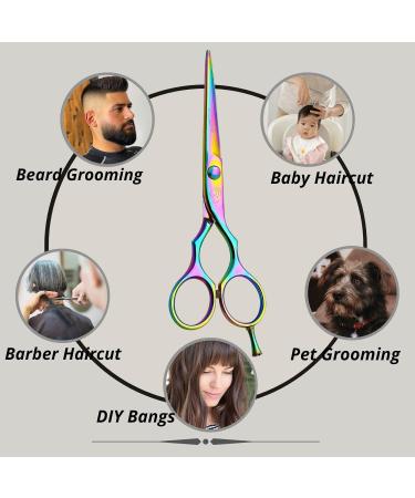Wishbeauty Professional Hairdressing Scissors - 5.5 inch Hair Scissors for Women & Men - Barber Scissors for Hair Cutting - Sharp Scissor Blades - RightHand Hairdressers Scissors for Salon (Rainbow) - Buy Online on GoSupps.com