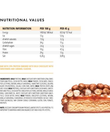 foodspring New Extra Chocolate Protein Bars - 13g protein per bar no added sugar nutritious post-workout or on-the-go snack - Soft Caramel - 45g Soft Caramel 12 count (Pack of 1) - Buy Online on GoSupps.com