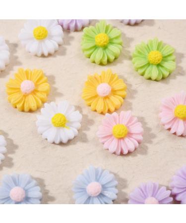 50pcs Daisy Flower 3D Nail Art Charms Daisy Flower Nail Art Mini Cabochon Nail Art Fruit Decoration DIY Nail Charms Nail DIY Supplies - Buy Online on GoSupps.com