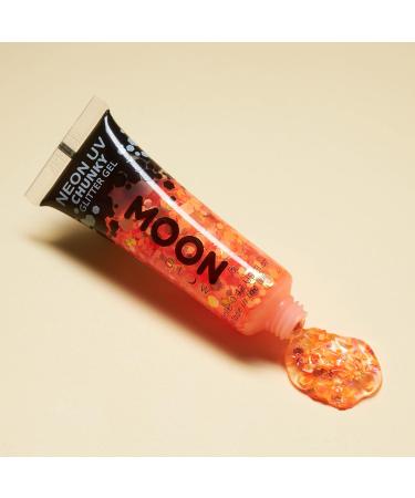 Neon UV Orange Chunky Glitter Gel - 12ml | Face & Body Glitter | Long-lasting Shine - Buy Online on GoSupps.com