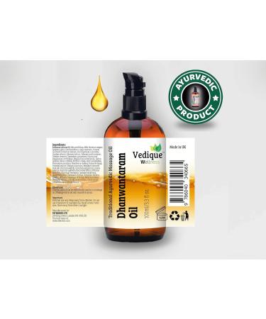 VEDIQUE Dhanwantaram Oil 100ml - Ayurvedic Massage Oil with 25+ Herbs | Vata Balancing | All Natural - Buy Online on GoSupps.com