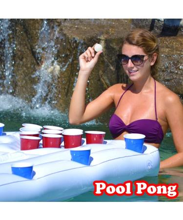 GoPong Pool Party Barge - Floating Beer Pong Table with Cooler & Cup Holders - Buy Online on GoSupps.com
