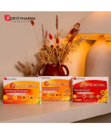Fort Pharma - Fort Royal Ginseng'Energie | Natural Energy Food Supplement - Ginseng Royal Jelly Acerola Propolis | 20 vials 1/day - Buy Online on GoSupps.com