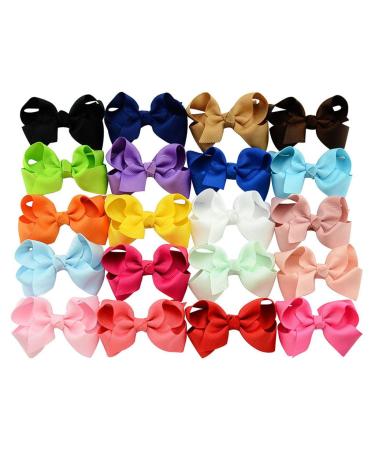 Zhangyo 20 Pieces Baby Girls Kids Hair Bow Hairpin Alligator Bowknot Ribbon Clip Grosgrain