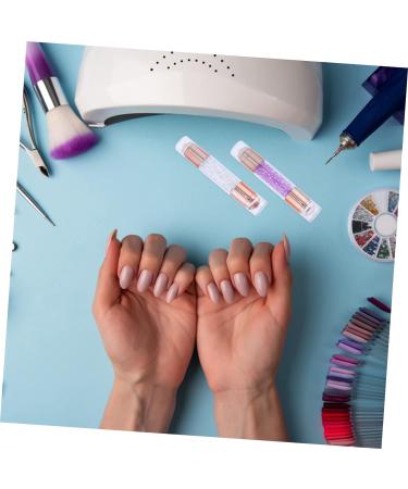 minkissy 2pcs Nail Stamp Nail Art Stamper Head French Tip Nail Tool Nail Art Stamp Tool Nail Art Stamper for French Manicure Nail Art Stamping Tools Silica Gel Template Purple Printing 11.50X2.00X2.00CM Purple - Buy Online on GoSupps.com