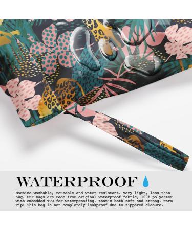 Waterproof Reusable Wet Dry Bag | Jungle Tropical Leaves Cheetah Print | Beach, Pool, Travel, Diapers | Makeup, Gym Clothes | Camping Accessories - Buy Online on GoSupps.com
