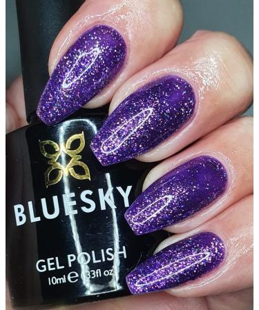 BLUESKY Gel Polish DAZZLING RANGE NEW LUXURIOUS GLITTERS CHRISTMAS 2021 UV LED NAIL SOAK OFF (Requires Drying Under UV LED Lamp) (BDP12 Flash Fashion)
