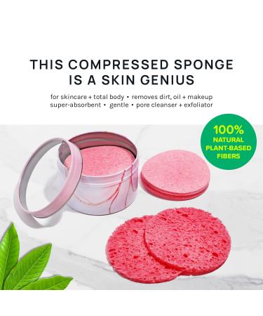 AOA Studio 50-Count Compressed Facial Sponges - 100% Natural Spa Sponges for Cleansing and Exfoliating (Pink, Pack of 50) - Buy Online on GoSupps.com