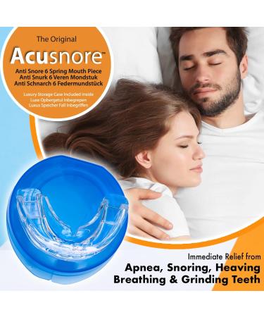 The Original Acusnore Anti Snore 6 Spring Mouth Piece Guard With Anti Bacterial Storage Case Included- Immediate Relief From Apnea Snoring Heaving Breathing & Grinding Teeth- Patented Design - Buy Online on GoSupps.com
