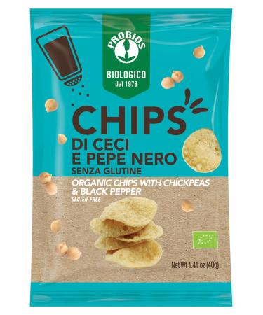 Probios Organic Chickpea and Black Pepper Chips - 12x40g pack