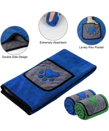 Etaccu Extra Absorbent Dog Towel - Fast Drying Microfiber Bath Accessory for Pets | 70x100 cm (Blue) - Buy Online on GoSupps.com