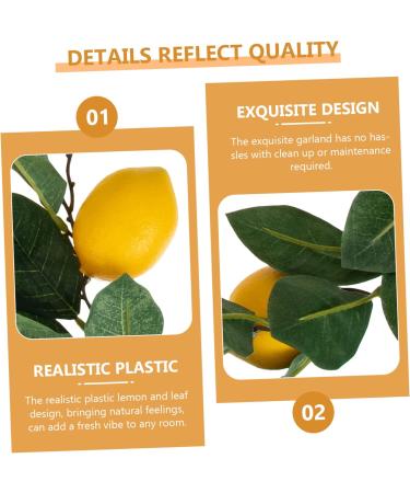 Zerodeko 4 Pcs Simulation Lemon Rattan Garland Decor Plant Flower Embellishments Front Door Wreath Wedding Supplies Artificial Flower Spring Front Door Adornment Summer Plastic Green Leaves Yellowx2pcs 100x13cmx2pcs - Buy Online on GoSupps.com