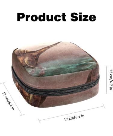 Stylish Dinosaur Menstrual Pad Bag with Zipper | Ladies Napkin Pouch & Tampons Collection Bag for Women & Girls - Buy Online on GoSupps.com