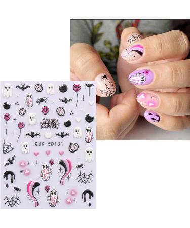 JMEOWIO 3D Embossed Halloween Nail Art Stickers Decals Self-Adhesive 5D Cute Star Ghost Pumpkin Nail Supplies Nail Art Design Decoration Accessories 4 Sheets - Buy Online on GoSupps.com