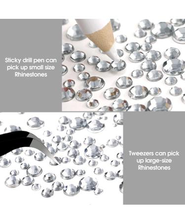 5320 Pieces Flat Back Gems Round Crystal Rhinestones 6 Sizes (1.5-6 mm) with Pick Up Tweezer and Rhinestones Picking Pen for Crafts Nail Face Art Clothes Shoes Bags DIY (Clear) - Buy Online on GoSupps.com