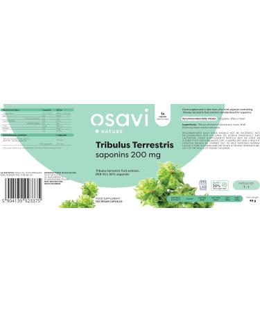Osavi Tribulus Terrestris 200mg Saponins- 120 Vegan Capsules | Top Quality Supplement - Buy Online on GoSupps.com