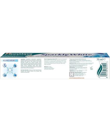 Himalaya Herbals Sparkly White Toothpaste - Herbal Whitening Plaque Removal & 12-Hour Germ Protection | 75ml Pack of 6 - Vegan Friendly - Buy Online on GoSupps.com