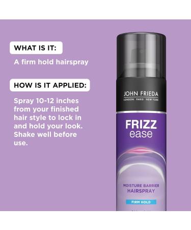 John Frieda Frizz Ease Moisture Barrier Hairspray Firm Hold Hairspray Seals Out Moisture with a Protective Barrier Blocks Frizz Protects Against Heat Long-Lasting Hold 2 Oz Pack of 12 Pack of 12 2 Fl Oz (Pack of 12) - Buy Online on GoSupps.com