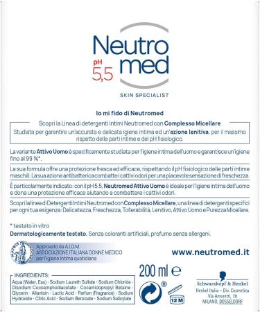  Henkel Neutromed Active underwear cleaner for men with micellar complex protective action pH 5.5 12 x 200 ml - Buy Online on GoSupps.com