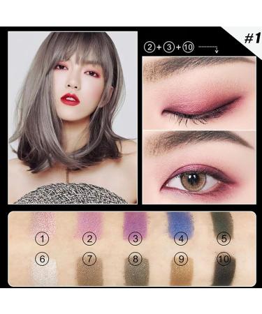 10 Colors Glitter Eyeshadow Pallet Shimmer Colorful Eyeshadow Palette Makeup Diamond Bright Makeup Shimmery Highly Pigmented Waterproof Long-lasting Sweatproof Practice Make Up - Buy Online on GoSupps.com