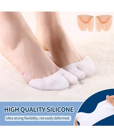 JEVRKAPZ Gel Toe Caps Protectors - 2 Pairs Silicone Toe Sleeves & Metatarsal Pads for Pain Relief - Beige+White - Buy Online on GoSupps.com