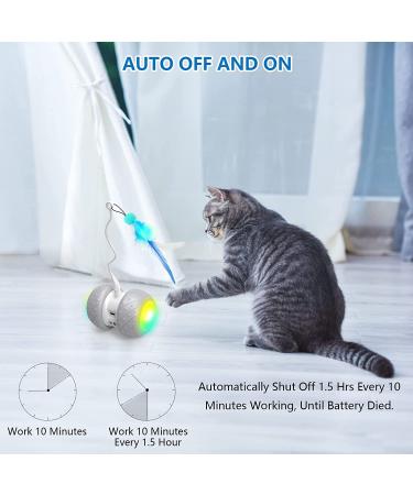 Titipet Interactive Robotic Cat Toy - Auto Rechargeable Feather/Bird/Mouse Toy for Indoor Cats/Kittens - 360 Degree Self Rotating Ball - Buy Online on GoSupps.com