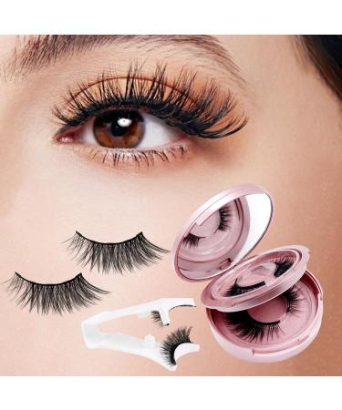 Asheyya 2 Pair Magnetic Eyelashes with Applicator Reusable Magnetic Lashes No Glue Liner Waterproof Eyelashes for Makeup