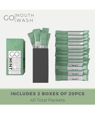 GO Travel Size Mouthwash Packets - TSA Compliant for Fresh Breath - Liquid Mint Flavored - 40 Individual Packets - Buy Online on GoSupps.com