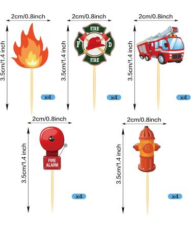 40Pcs Firefighters Cupcake Toppers and Firefighters Themed Cupcake Wrappers Party Supplies for Firefighters Themed Party Birthday Party Baby Shower 20Set Cupcake Decorations - Buy Online on GoSupps.com