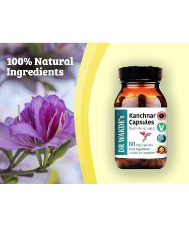 DR WAKDE'S Kanchnar Capsules (Bauhinia variegata) | 60 Veg Caps | Ayurvedic Supplement | Vegan | 100% Herbal | Quantity Discounts - Buy Online on GoSupps.com