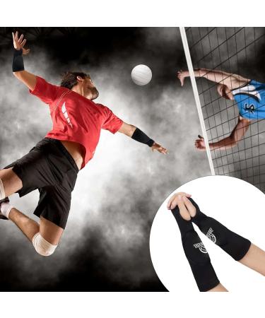 Volleyball Arm Protection Sleeves - 2 Pairs with Protective Pads & Thumb Hole for Men & Women | Forearm Training Accessories - Buy Online on GoSupps.com