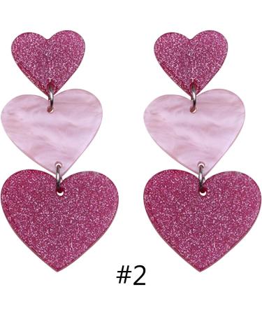 Feyley 3-Connect Heart Earrings | Vintage Acrylic Drop Jewelry for Girls & Ladies - 2023 Trendy Gift - Buy Online on GoSupps.com