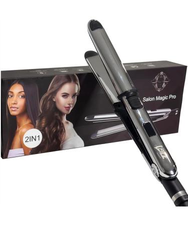 Salon Magic Pro Flat Iron | Professional Titanium Straightener & Styling Iron | Fast Heat Up to 450 F | Travel-Friendly LCD Display - Buy Online on GoSupps.com
