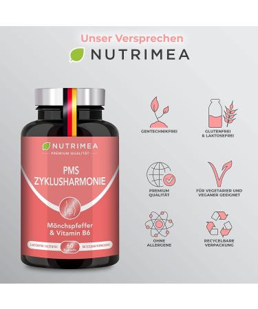 Buy PMS Cycle Harmony Supplement - Vegan Capsules for Pain Relief | Nutrimea - Lemon Balm Monk Pepper & Saffran Safrinside  - Buy Online on GoSupps.com