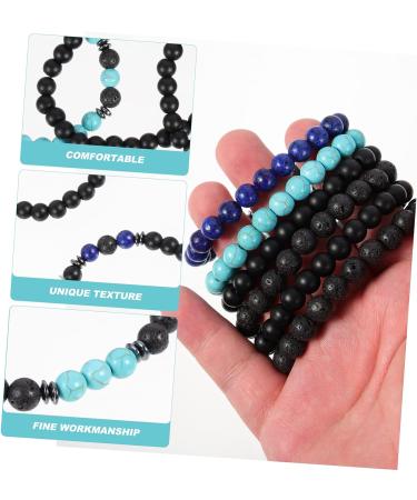 Healvian 12 Pcs Volcanic Stone Bracelet Set - Anti Nausea & Motion Sickness Jewelry for Women - Obsidian Magnetic Therapy Anklet & Wrist Chain - Assorted Colors - Buy Online on GoSupps.com