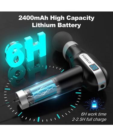 FORBLO Deep Tissue Massage Gun for Athletes - Rechargeable Muscle Massager with 20 Speeds and 8 Heads for Soreness - Black - Buy Online on GoSupps.com
