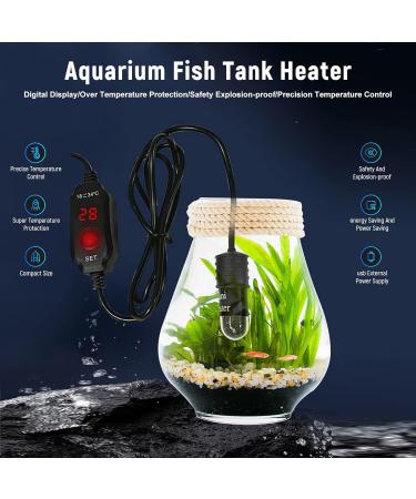 Fonowx Small Aquarium Fish Tank Heater 10W Temperature Controller Intelligent Thermostat Digital Display Used for 3L Water Tanks Fish Tank Heater - Buy Online on GoSupps.com