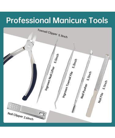 Stainless Steel Toe Nail Clipper for Efficient Trimming - Professional Thick Ingrown Toenail Clippers Foot Care Kit for Men & Seniors - Buy Online on GoSupps.com