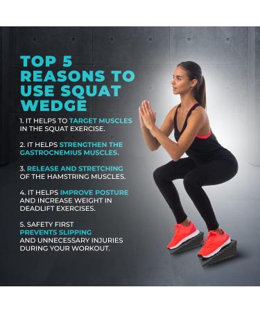 Power Adjustable Gymnastics Squat Wedge Blocks (4PCS) | Non-Slip Ramp for Deadlifts, Calf Stretches | Slant & Incline Board for Physical Therapy, Yoga, Foot Stretching - Buy Online on GoSupps.com