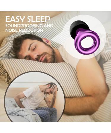 Best Ear Plugs for Noise Reduction | Soft Silicone Hearing Protection | Reusable Earplugs for Sleeping Concerts Study & Parties | 6 Sizes with Box (Purple - Buy Online on GoSupps.com