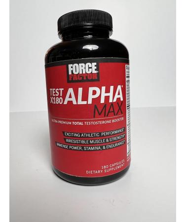 Test X180 Alpha Max 2-Pack Total Testosterone and Nitric Oxide Booster for Men with Fenugreek Seed & Tribulus to Increase Blood Flow & Improve Male Athletic Performance Force Factor 360 Capsules - Buy Online on GoSupps.com