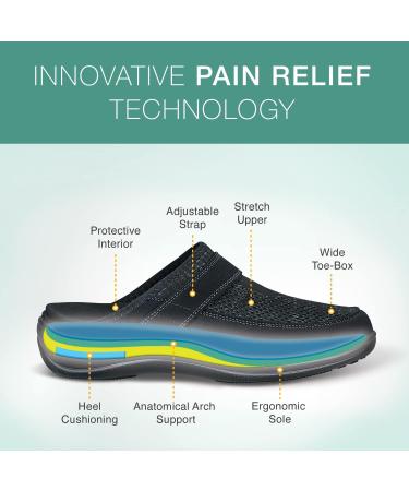 Orthofeet Louise 7 Wide Black Orthopedic Slippers for Women | Plantar Fasciitis Relief | Arch Support & Cushioning | Extended Widths - Buy Online on GoSupps.com
